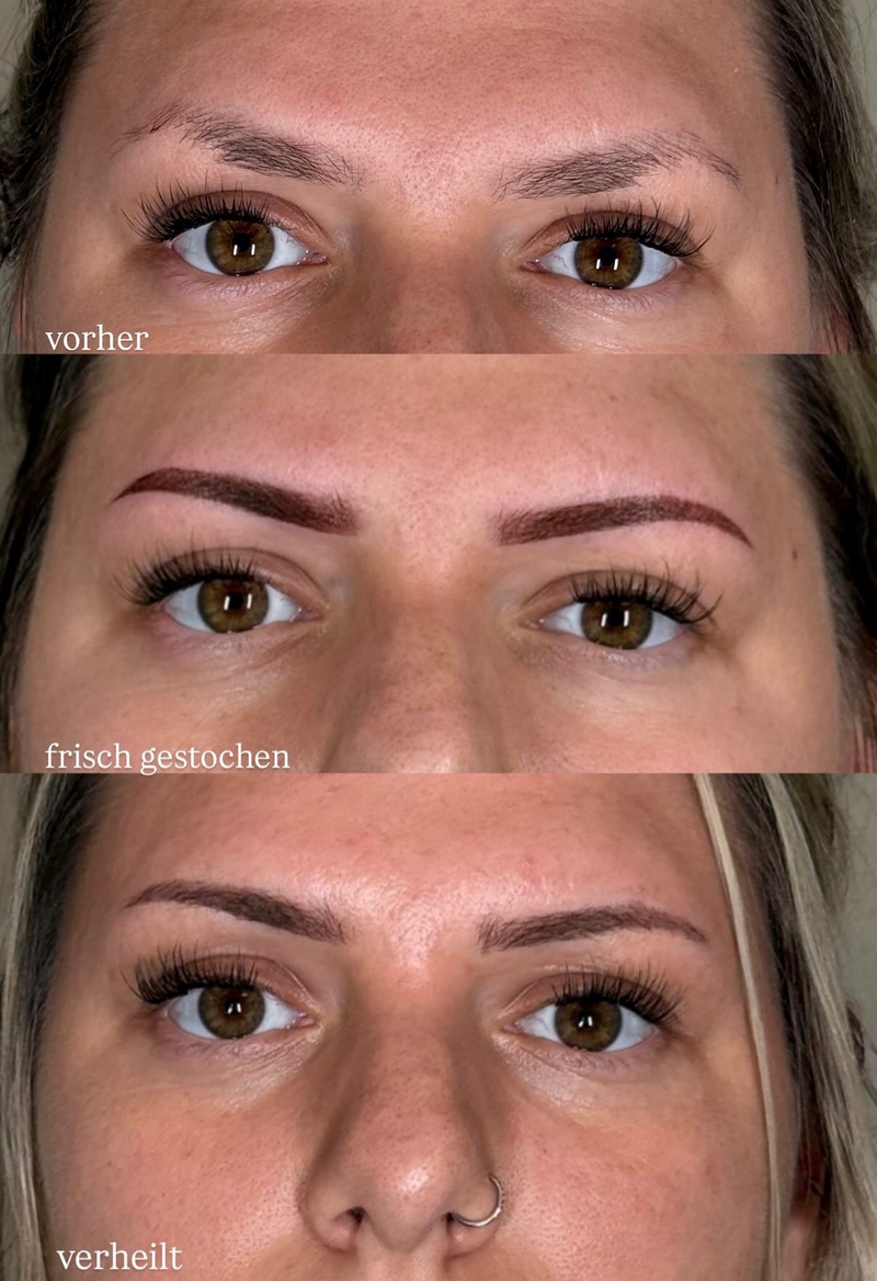 Powder Brows Permanent Make-up – Vorher-Nachher-Vergleich